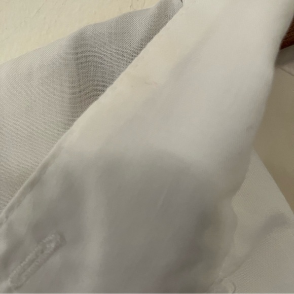 VTG Women’s Sz. 6 White Button Down Shirt Tapered Pleated Waist Puff Sleeve Prep - Picture 7 of 8